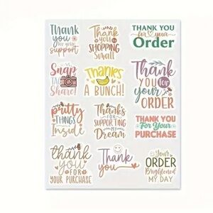 🆕 120Pcs/10Sheets Thank You for Your Order Stickers.